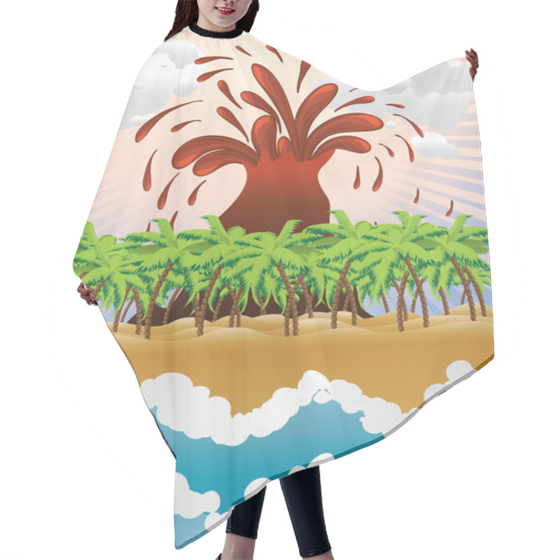 Personality  Volcano Island Hair Cutting Cape