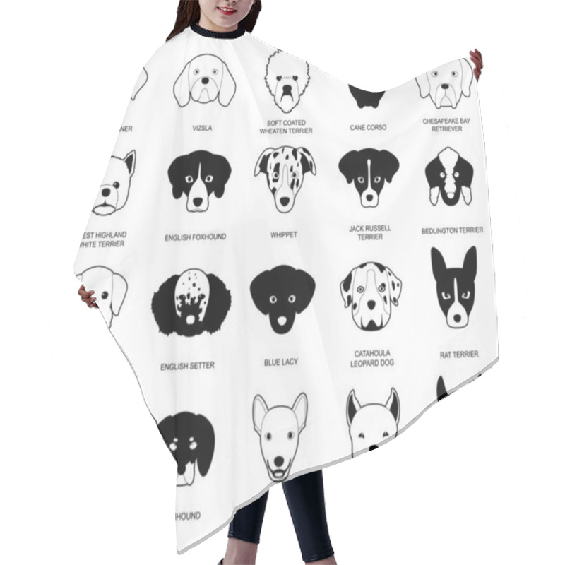 Personality  Dog Faces Stroke Icon Monochrome Cartoon 4 Hair Cutting Cape