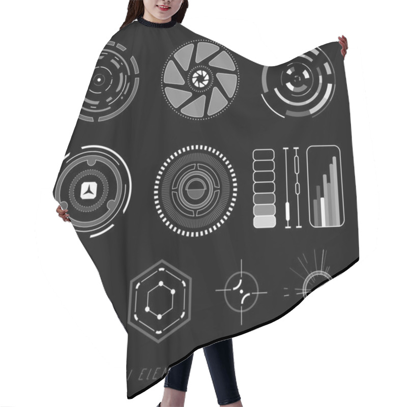 Personality  Futuristic User Interface HUD Hair Cutting Cape