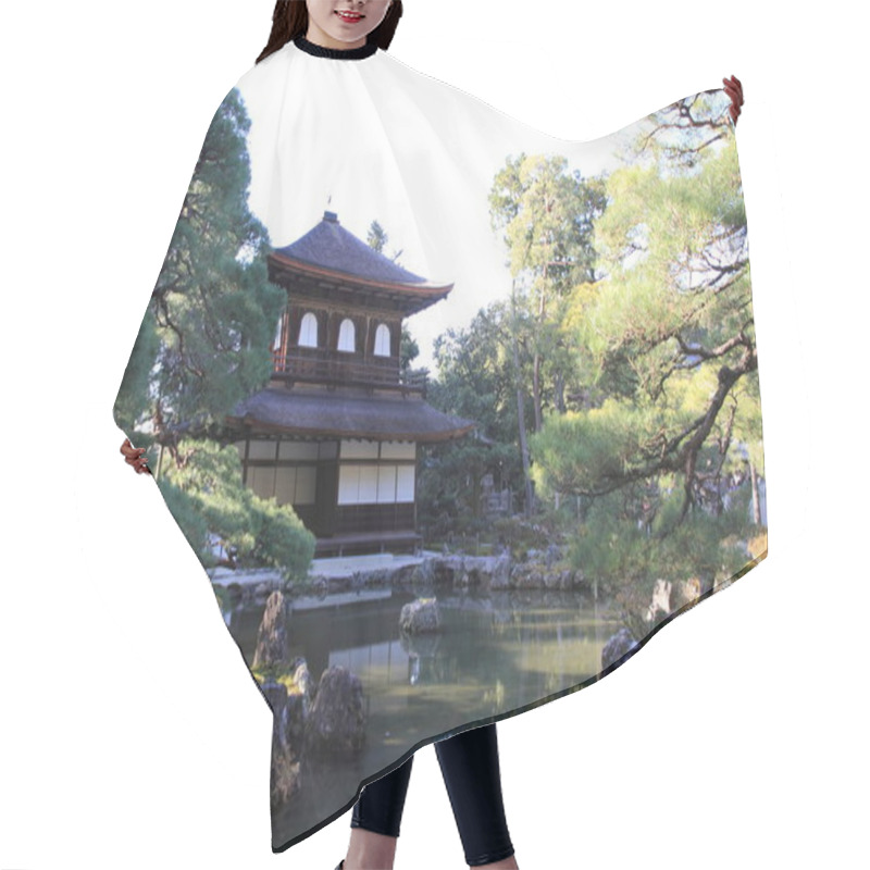 Personality  Silver Pavilion And Pond Of Ginkaku Ji In Kyoto, Japan Hair Cutting Cape