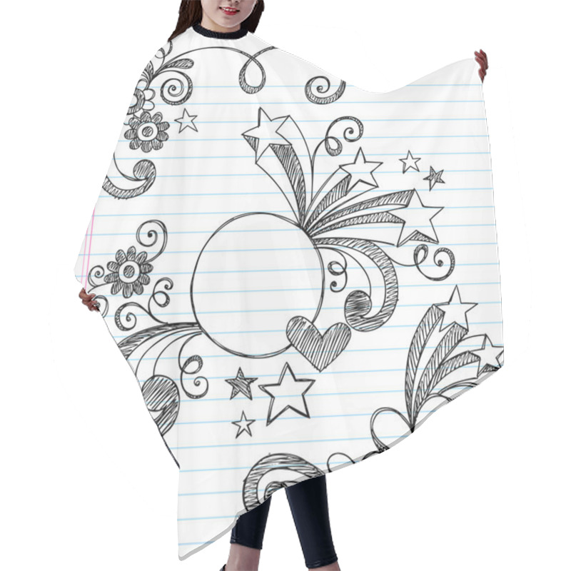 Personality  Back To School Sketchy Doodle Vector Frame Hair Cutting Cape