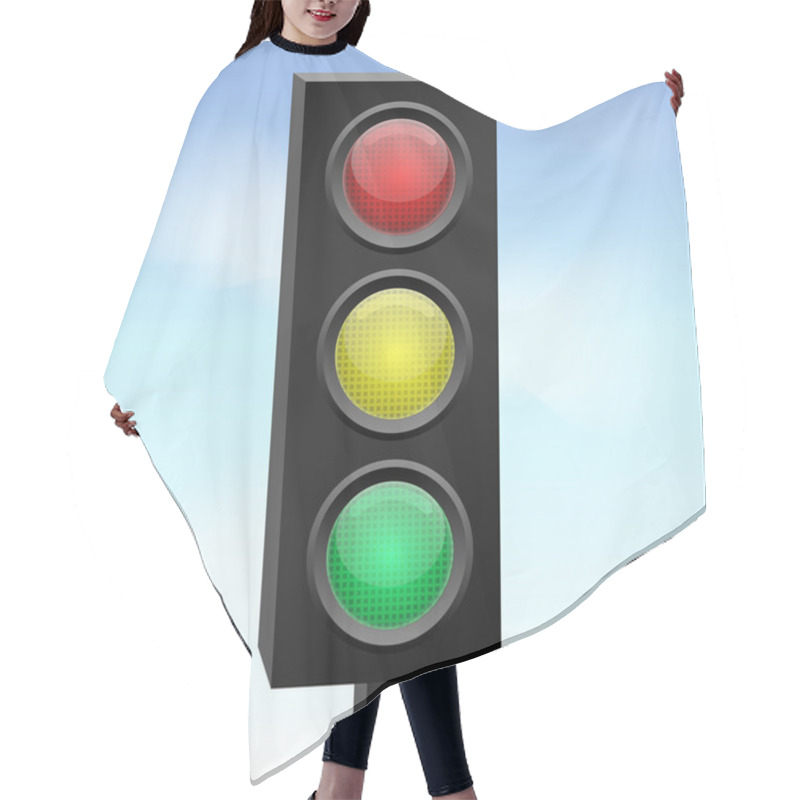 Personality  Vector Illustration Of Traffic Light. Hair Cutting Cape