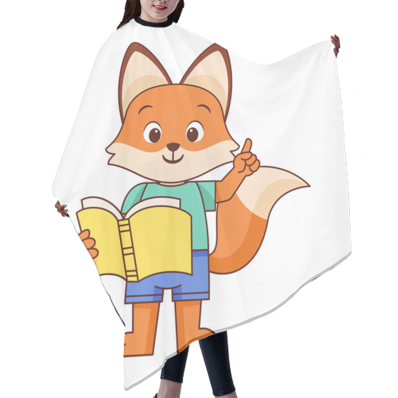 Personality  Cute Cartoon Animal Reading Isolated Illustration Hair Cutting Cape