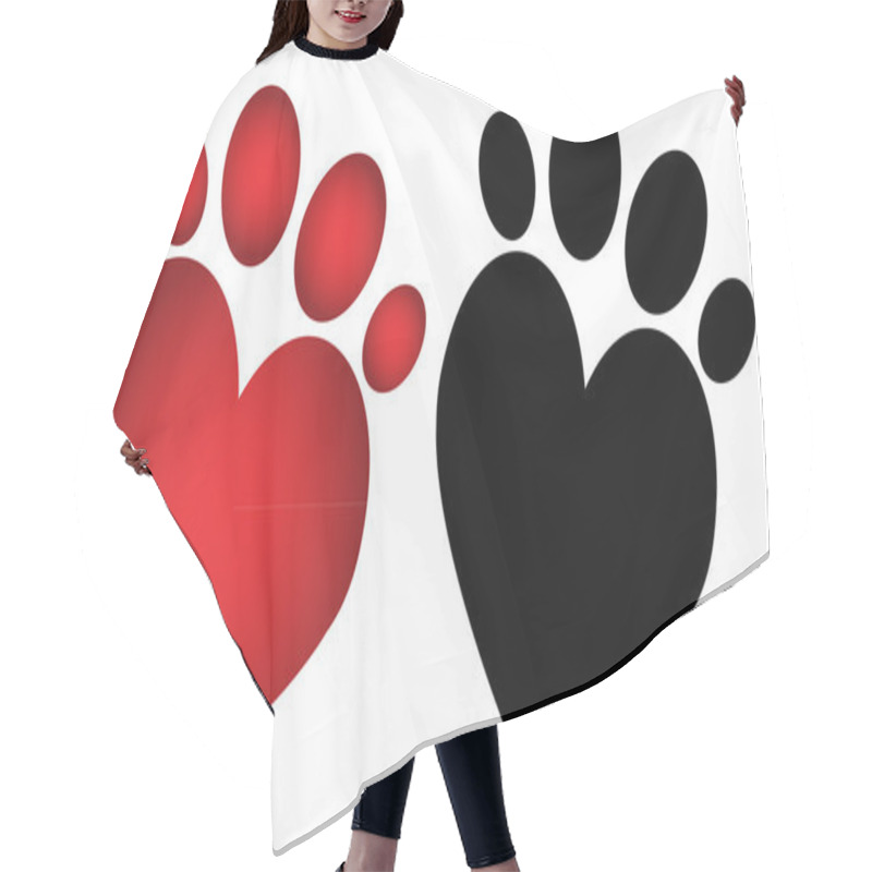 Personality  Love Paw Print Hair Cutting Cape