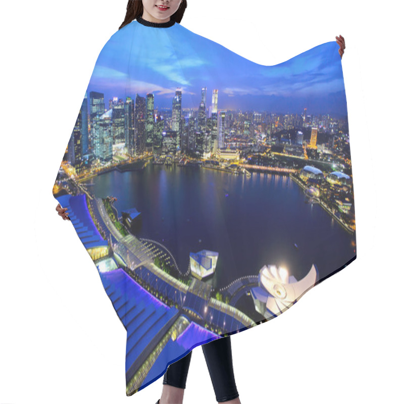 Personality  Singapore City At Night Hair Cutting Cape