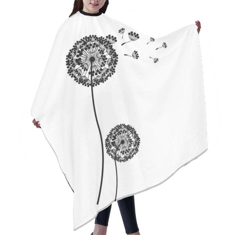 Personality  Silhouette Couple Dandelion And Fly Petals Hair Cutting Cape