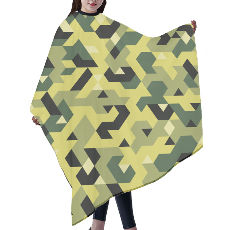 Personality  Vector Seamless Pattern In Camouflage Style, Pixelated Pattern Textile, Abstract Background Hair Cutting Cape