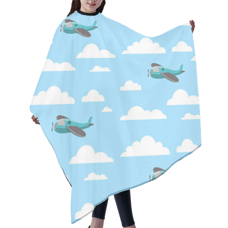 Personality  Plane Seamless Pattern Hair Cutting Cape