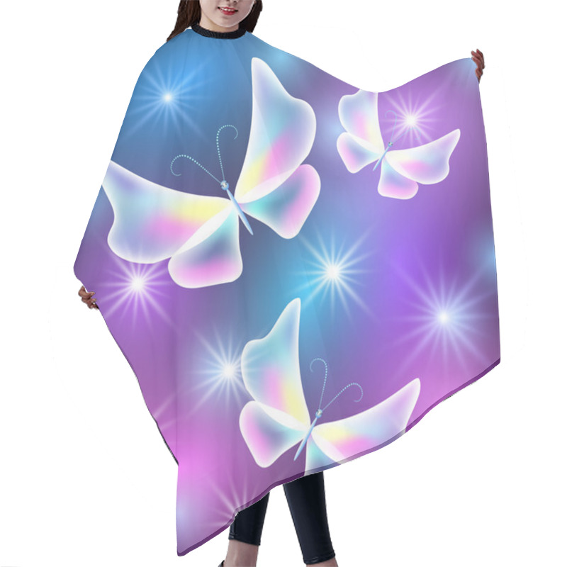 Personality  Butterflies And Stars Hair Cutting Cape