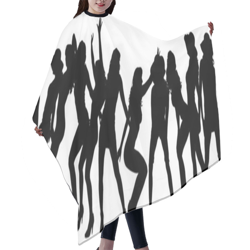 Personality  Vector Silhouettes Of Sexy Women. Hair Cutting Cape