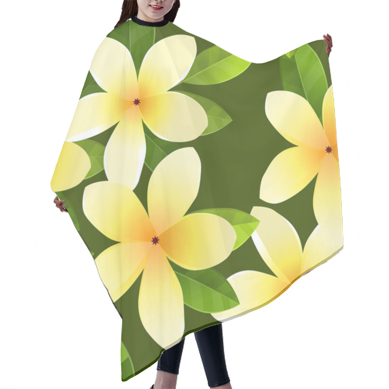 Personality  Seamless Pattern With Frangiapani Flowers Hair Cutting Cape