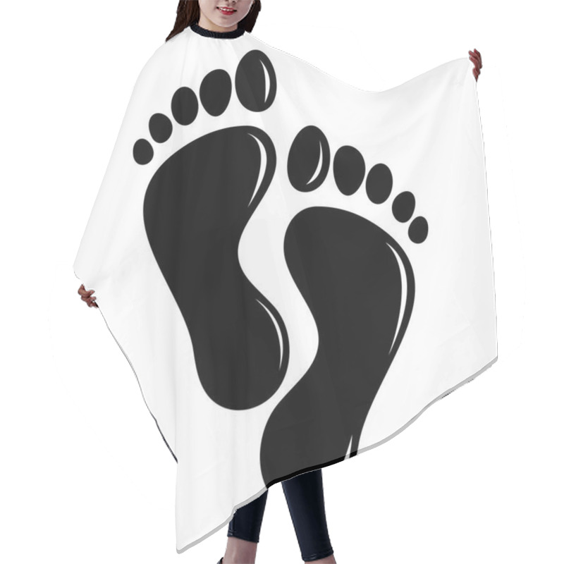 Personality  Footprints Icon, Simple Black Style Hair Cutting Cape