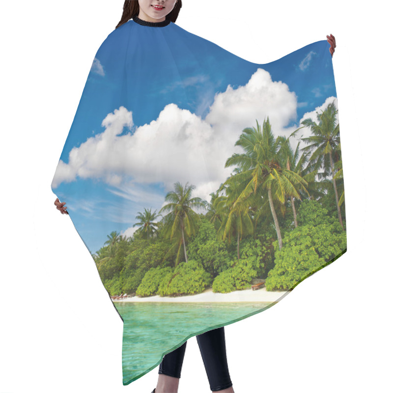 Personality  Landscape Of Tropical Island Beach Hair Cutting Cape