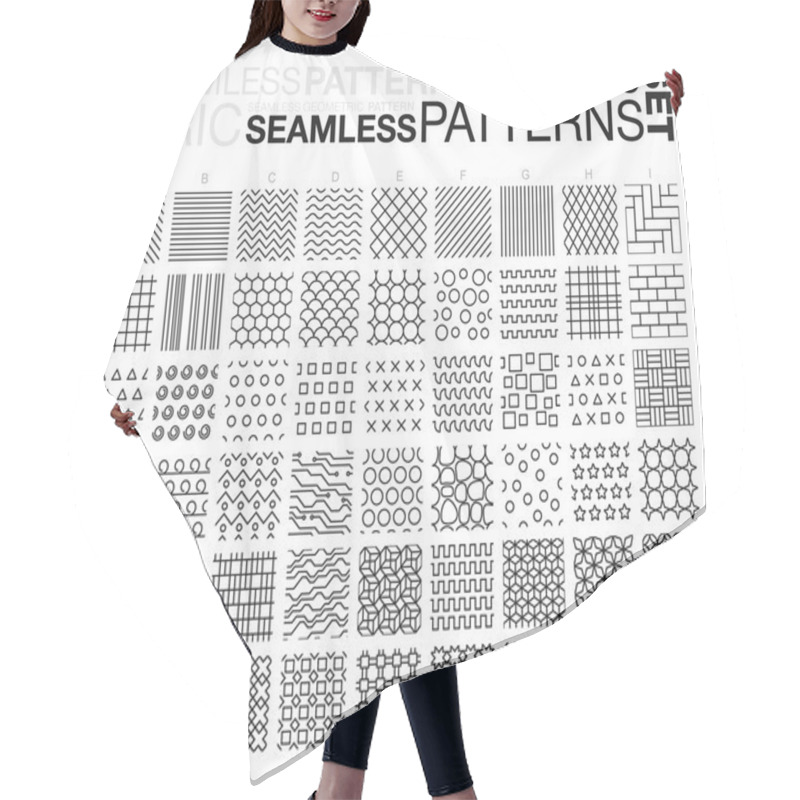 Personality  Black And White Geometric Seamless Patterns Hair Cutting Cape