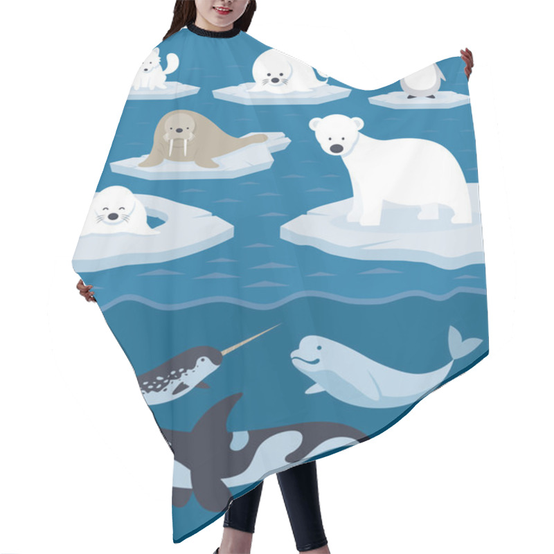 Personality  Arctic Animals Character And Background Hair Cutting Cape