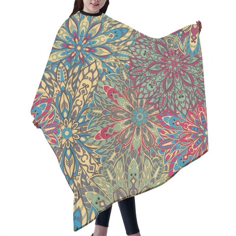 Personality  Seamless Mandala Pattern Hair Cutting Cape