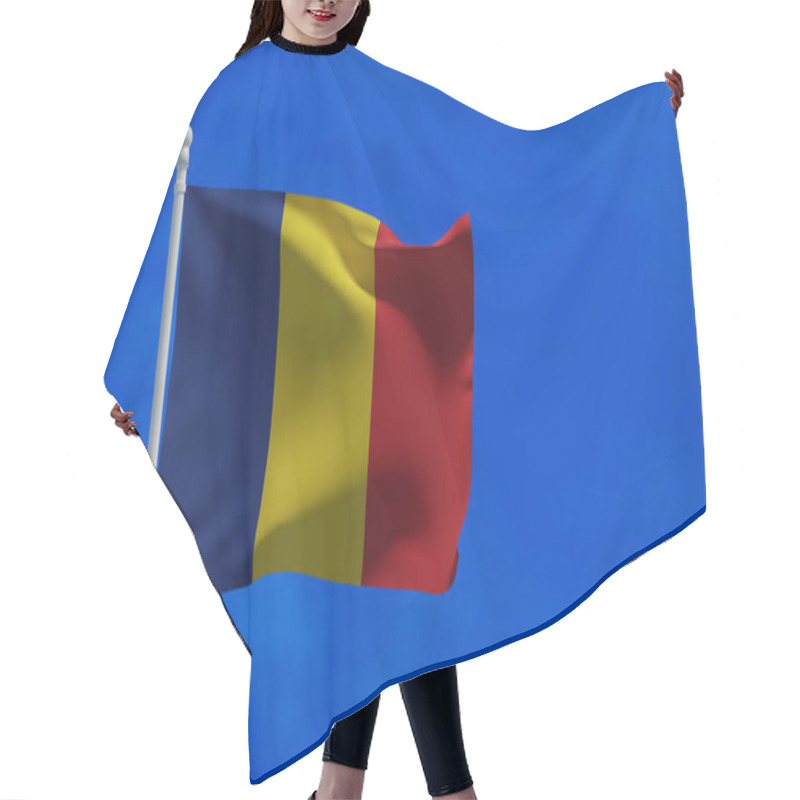 Personality  Romania National Flag, Waving In The Wind. 3d Rendering, CGI Hair Cutting Cape