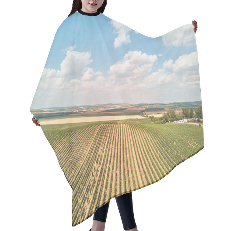 Personality  Aerial View Of Agricultural Fields And Sky With Clouds, Czech Republic Hair Cutting Cape