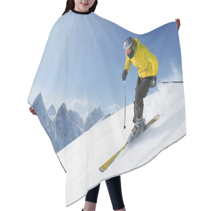 Personality  Skier In High Mountains Hair Cutting Cape