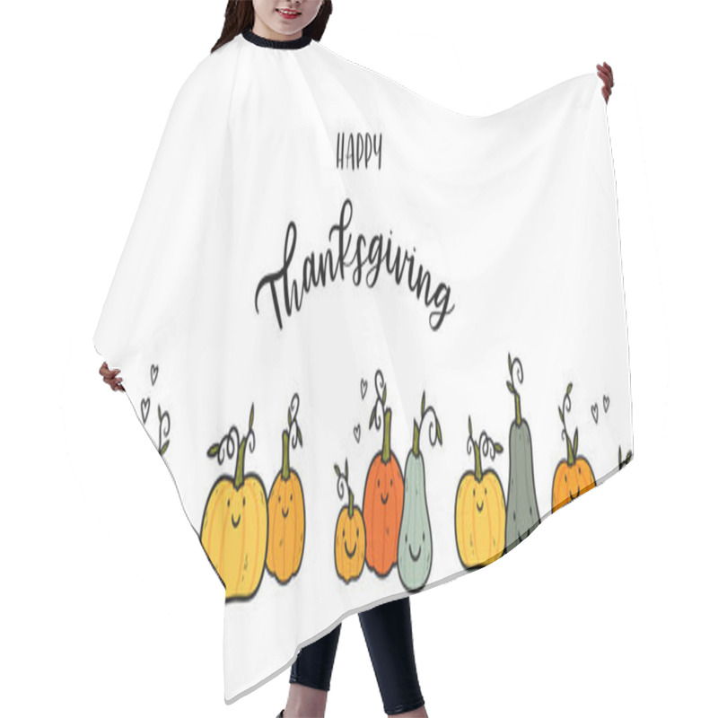 Personality  Cute Pumpkins Having Fun, Great For Thanksgiving Of Halloween Covers, Banners, Wallpapers, Invitations, Hand Drawn - Vector Design Hair Cutting Cape