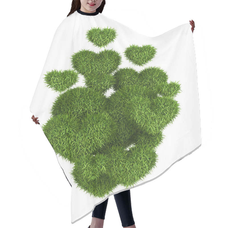 Personality  Green Grass Hearts Hair Cutting Cape