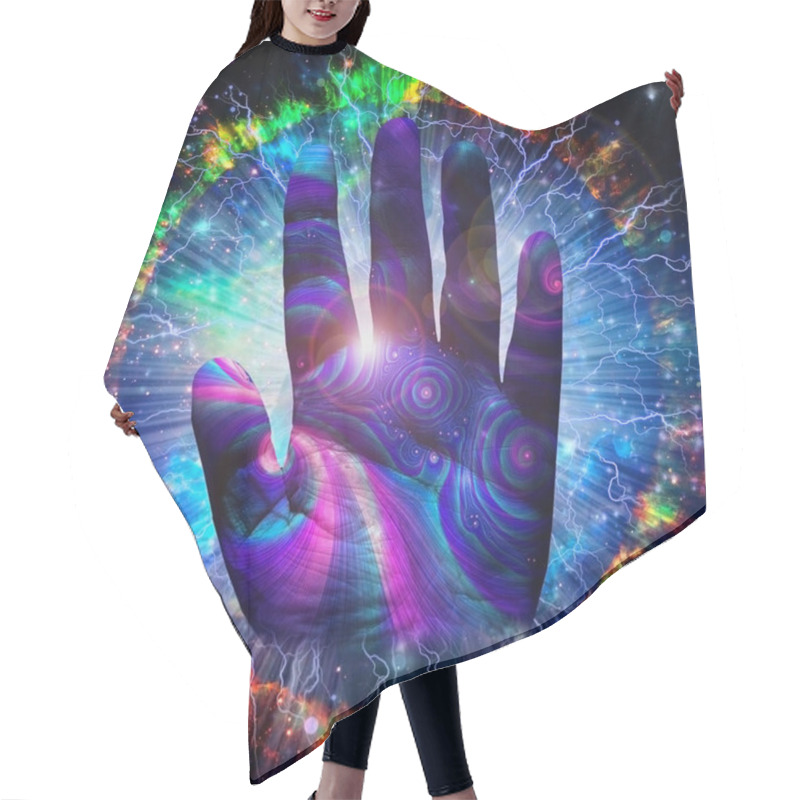 Personality  Hand Of God, Abstract Conceptual Illustration Hair Cutting Cape