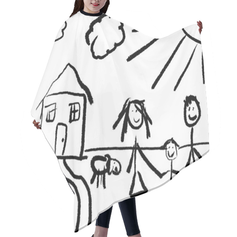 Personality  Happy Family Hair Cutting Cape