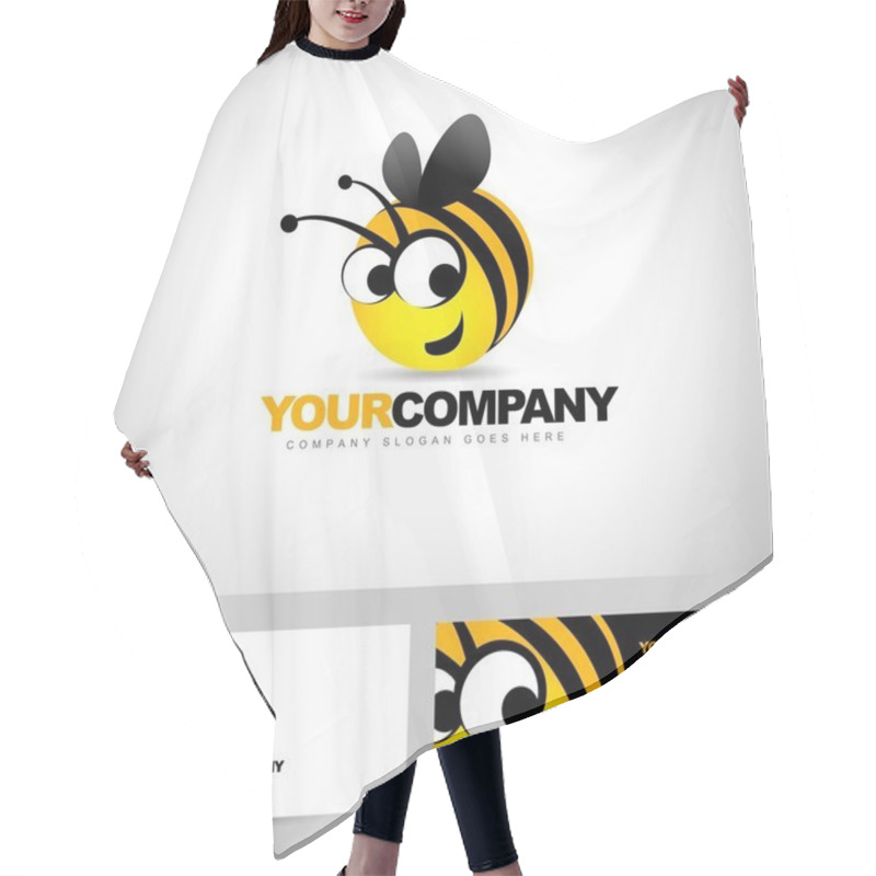 Personality  Bee Logo Design Concept Hair Cutting Cape