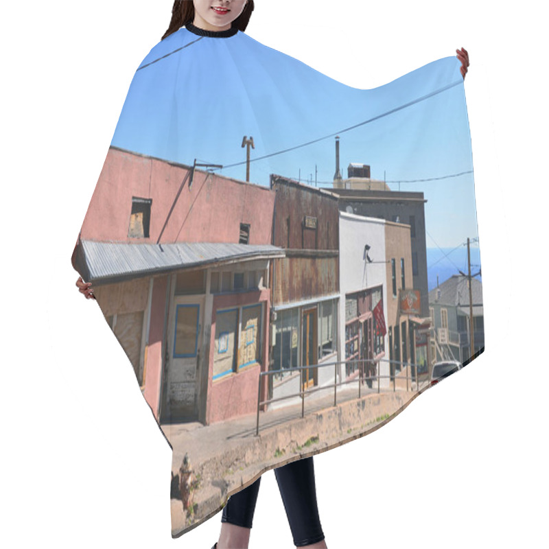 Personality  Jerome, AZ, USA - February 24, 2016:  Main Street In Jerome Which Was Once A Prosperous Mining Town And Is Now A National Historic Landmark. Hair Cutting Cape