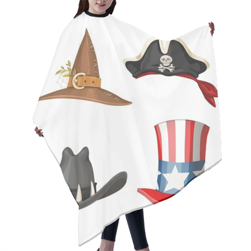 Personality  Set Of Hats For The Carnival Costumes -  Uncle Sam Hat, Witch Ha Hair Cutting Cape