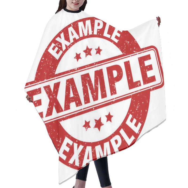 Personality  Example Stamp. Example Sign. Round Grunge Label Hair Cutting Cape