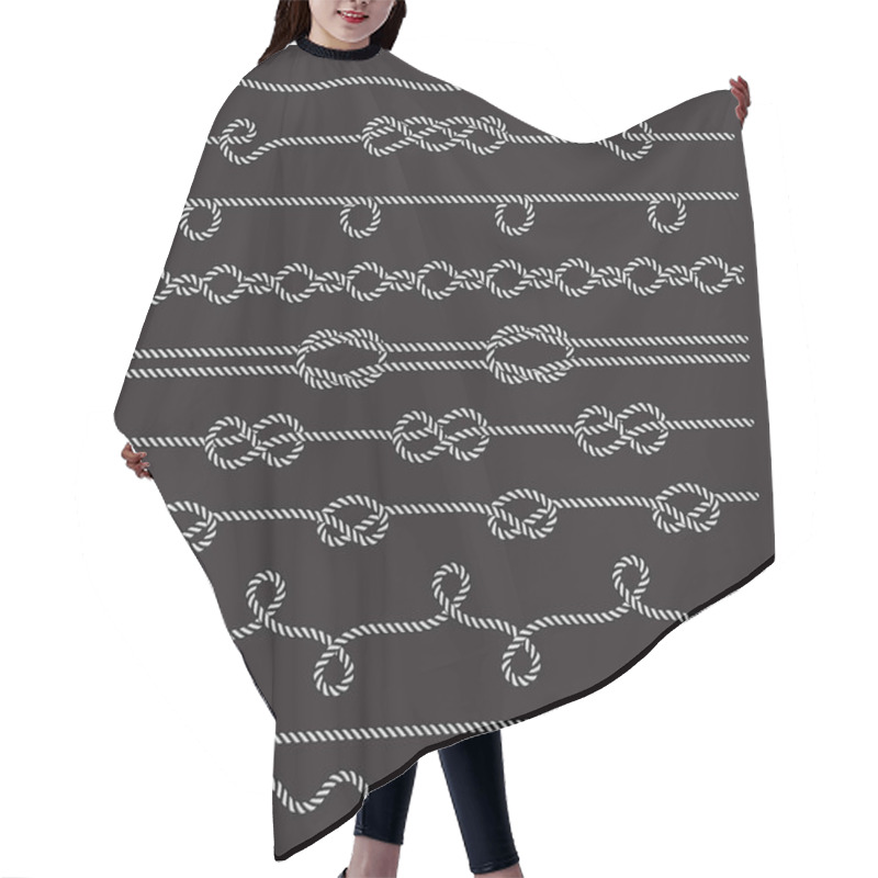 Personality  Nautical Rope And Knot Vector Pattern Set.  Hair Cutting Cape