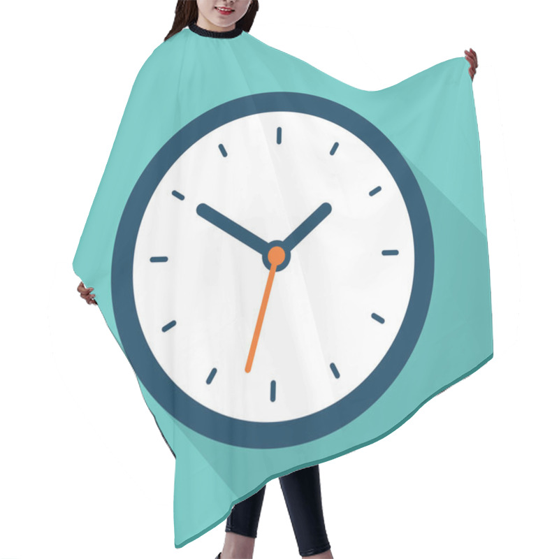 Personality  Clock Icon In Flat Style, Timer On Blue Background. Business Watch. Vector Design Element For You Project Hair Cutting Cape