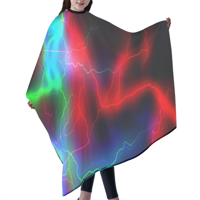 Personality  Colourful Energy Discharge 3d Rendering Hair Cutting Cape