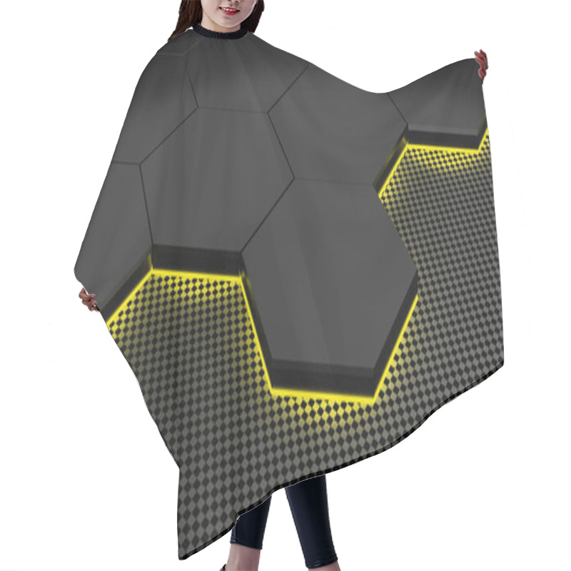 Personality  3d Illustration Of Modern Honeycomb Background Aluminium And Carbon Fiber Pattern  Hair Cutting Cape