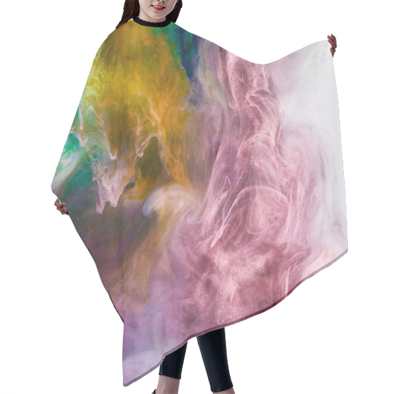 Personality  Creative Background With Violet And Orange Flowing Paint Hair Cutting Cape