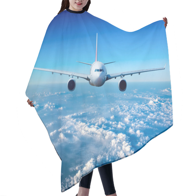 Personality  Passenger Airliner In The Sky Hair Cutting Cape