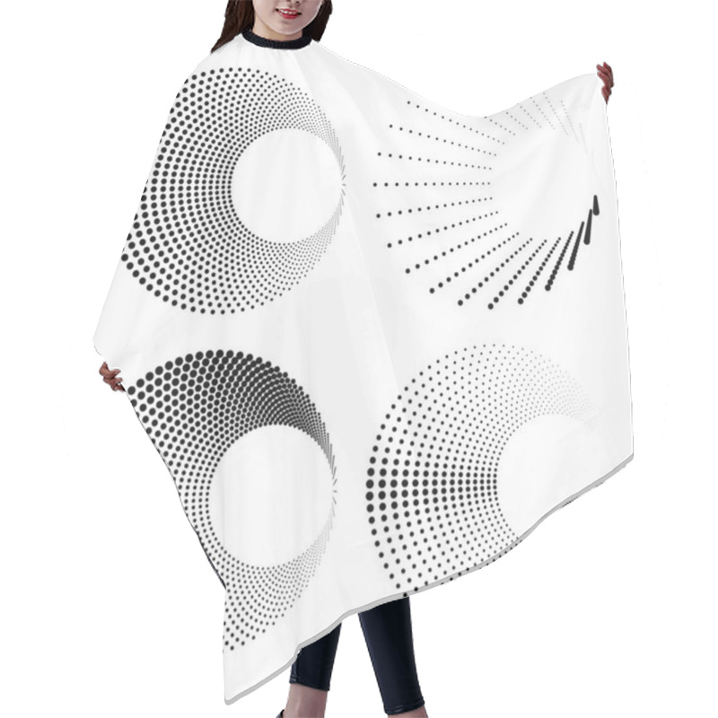 Personality  Set Of Abstract Shapes In Circle Forms Hair Cutting Cape