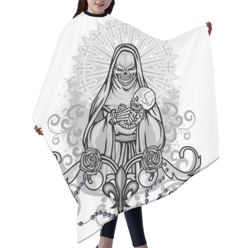 Personality  Grunge Skull Coat Of Arms Hair Cutting Cape