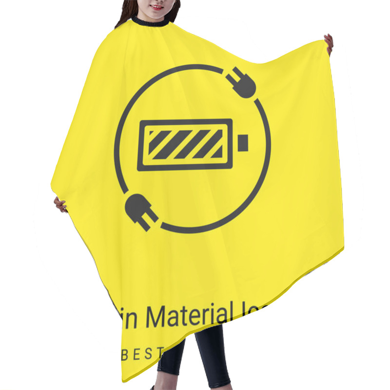 Personality  Battery Status Minimal Bright Yellow Material Icon Hair Cutting Cape