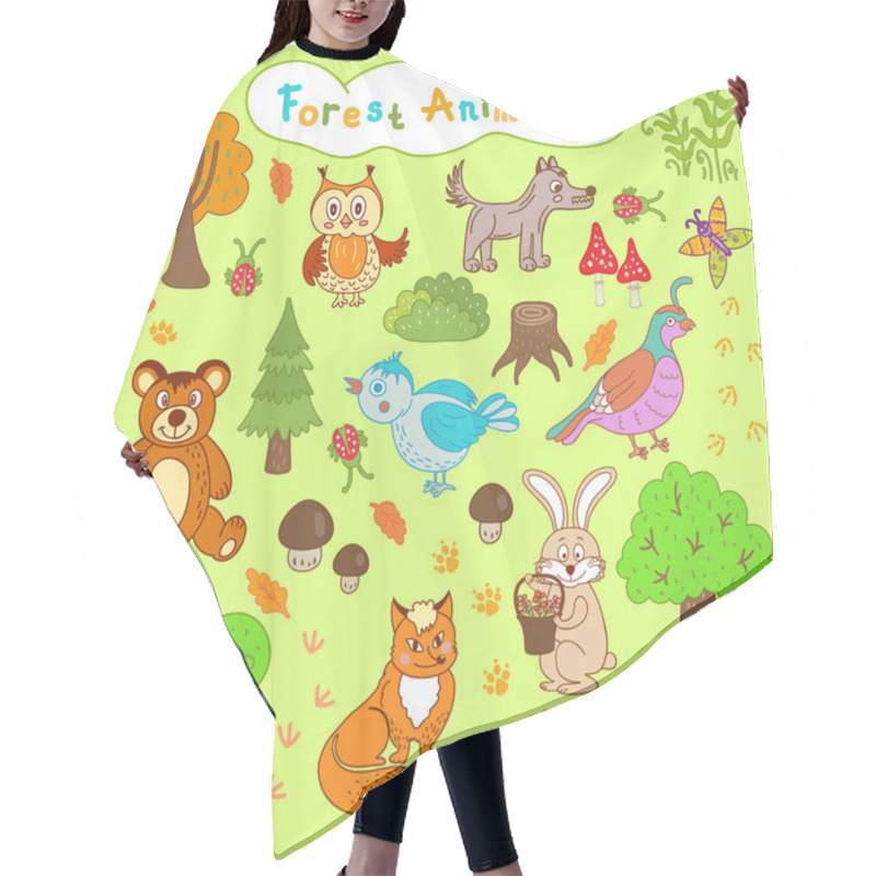 Personality  Collection Of Forest Animals Hair Cutting Cape