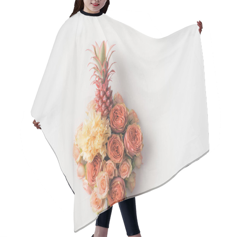 Personality  Pineapple In Flowers Bouquet Hair Cutting Cape