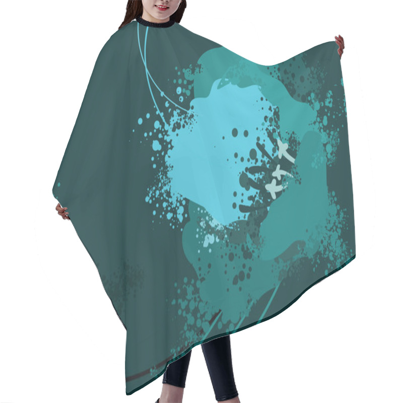 Personality  The Big Flower With Splashes In Dark Hair Cutting Cape