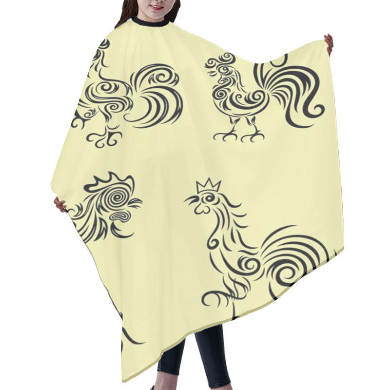 Personality  Rooster Set Ornament Hair Cutting Cape