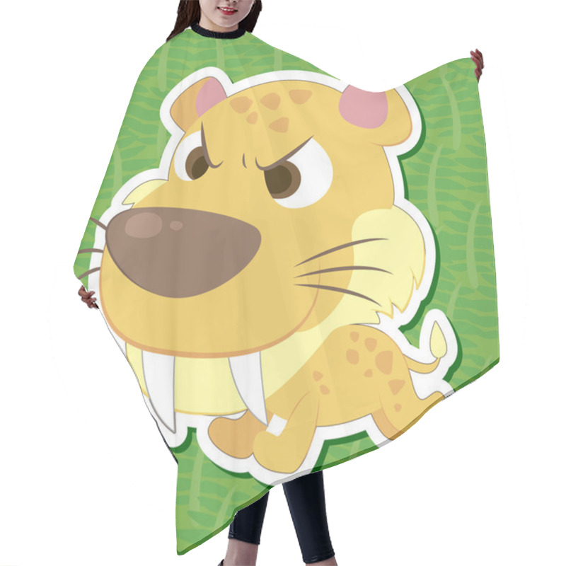 Personality  Cute Prehistoric Animal Sticker Hair Cutting Cape