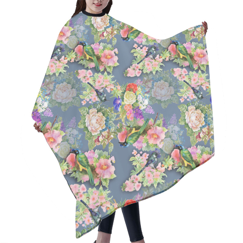 Personality  Exotic Birds With Flowers Hair Cutting Cape