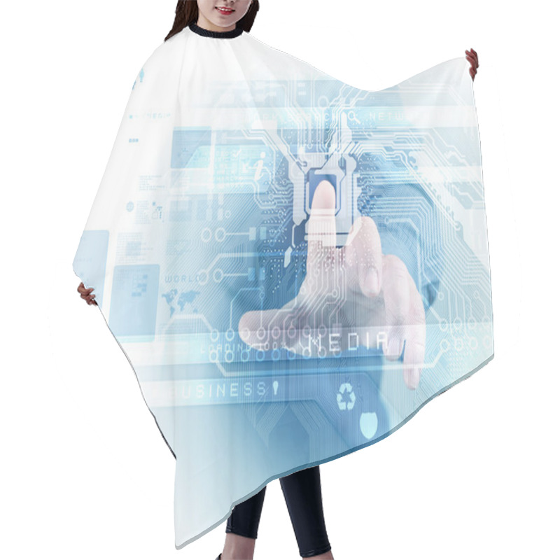 Personality  Electric Scheme For Design Use. Hair Cutting Cape