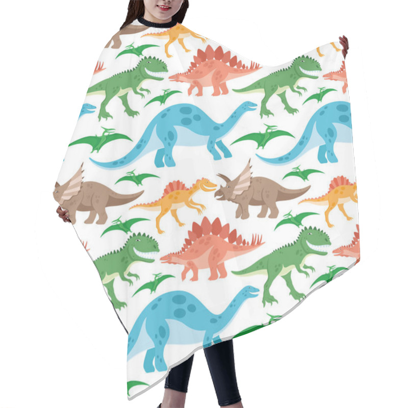 Personality  Cute Dinosaurs On A White Background. Hair Cutting Cape