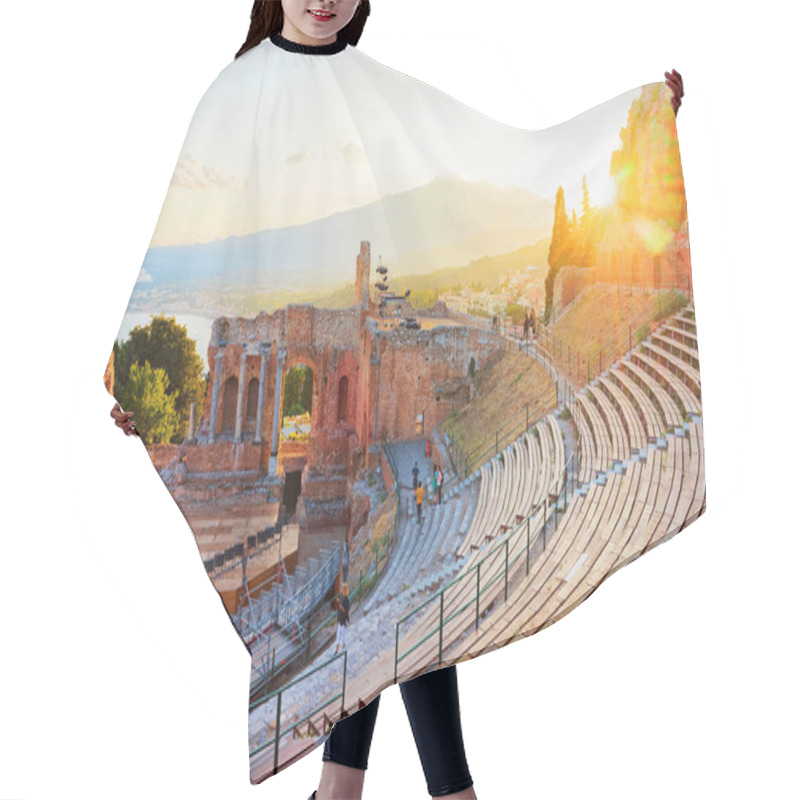 Personality  Sunset At Greek Theater Of Taormina, Sicily, Italy Hair Cutting Cape