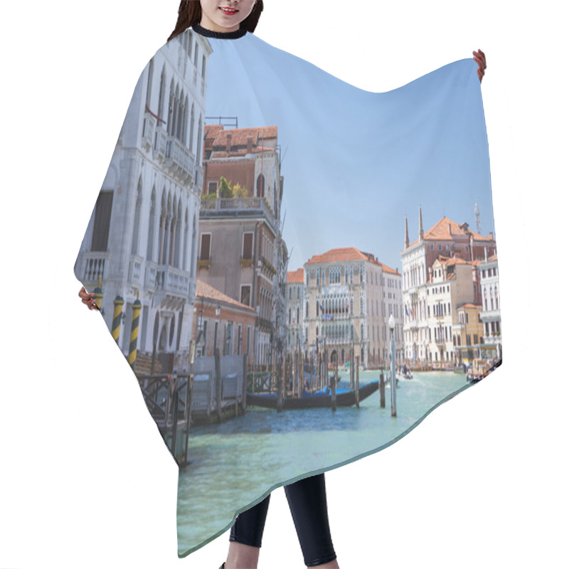 Personality  North Italy, Venice, Walk Along The Grand Canal, Marble Facades Of Palaces, Boats, Gondolas, Typical Venetian Landscape Hair Cutting Cape